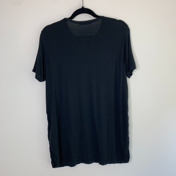 Brandy Melville Casual Basic T-shirt Short Sleeve Slub Gray Black One Size - Picture 5 of 11